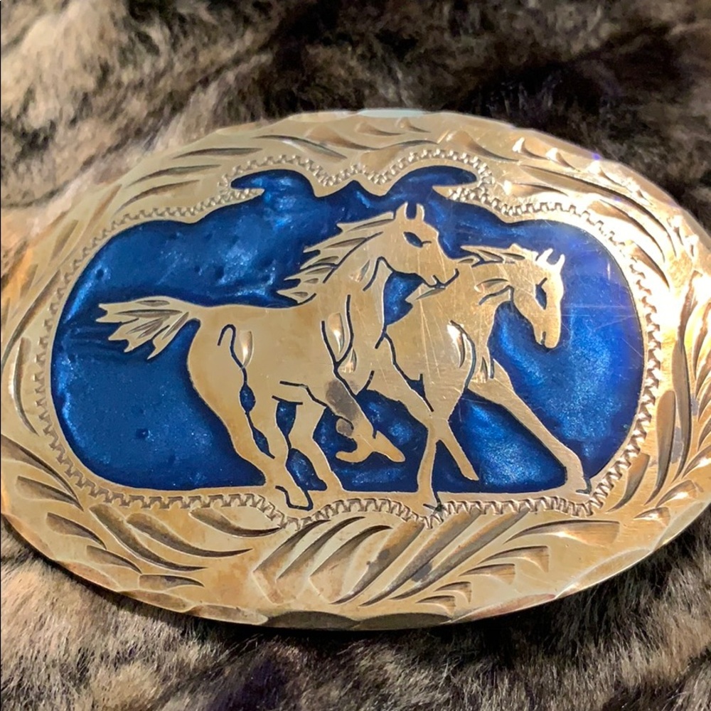 Custom-Country Western buckle - silver/pewter A79